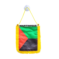 Mini drapeau de voiture Martinique 4''x6'' en satin imprimé des deux côtés