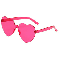 Lunettes de soleil en plastique rose en forme de cœur pour fêtes de carnaval, Halloween et Noël – Vente en gros promotionnelle