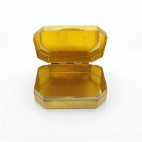 Étui à cigarettes en métal octogonal personnalisé avec finition dorée, couvercle à charnière, design géométrique, mini boîte portable pour homme, cadeau