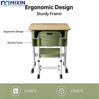 Ensemble bureau et chaise scolaire moderne en bois, durable et écologique, avec plateau ouvert, pour l'apprentissage des élèves - Vente en gros usine
