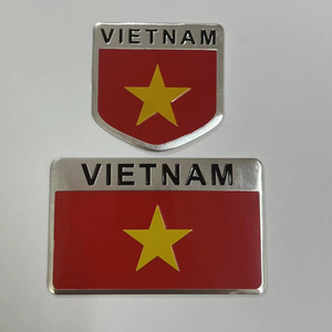 Emblema Personalizado de Aluminio para Automóvil, Escudo con Bandera de Corea, Vietnam, Francia, Japón, Adhesivo Decorativo - Product Image 5