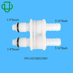 Conector macho de conexión rápida de plástico POM de doble orificio serie APC de 1/4 pulgada con válvula de cierre para tuberías de agua y fluidos - Product Image 3