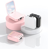 Mini batterie externe portable 10000 mAh, charge rapide, écran LED, miroir, USB Type-C, chargeur de secours compact