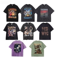 Camiseta Larga de Punto con Lavado Ácido, 250GSM, 100% Algodón, Alta Calidad, para Hombre, Estilo Oversize, Vintage, Retro, Streetwear, Casual, Lisa, Personalizable con DTG