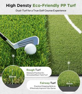 Tapis d'entraînement <span class=keywords><strong>de</strong></span> simulation <span class=keywords><strong>de</strong></span> golf GP Premium avec <span class=keywords><strong>guide</strong></span> <span class=keywords><strong>de</strong></span> positionnement en forme <span class=keywords><strong>de</strong></span> croix, ligne <span class=keywords><strong>de</strong></span> portée <span class=keywords><strong>de</strong></span> swing, gazon synthétique en caoutchouc double densité pour le chipping et le driving - Product Image 3