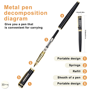 Custom Printed Logo Engraved Creative Metal Fountain <b>Pen</b> Wholesales Personalized Advertisement Gift - Product Image 3