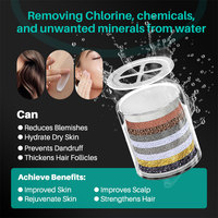 Douche filtrante portable à 15 étages personnalisable, filtre à eau pour douche, ensemble de pomme de douche filtrée pour l'eau dure, élimine le chlore, filtre à eau pour douche