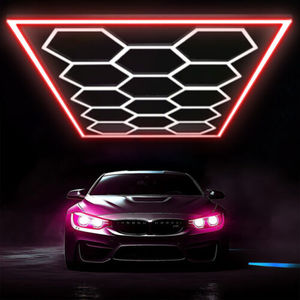 <span class=keywords><strong>Etop</strong></span> 2.4*4.8M 14 lumière de grille hexagonale avec plafonnier à bordure rouge couleur personnalisée violet bleu rose nid d'abeille hexagone lampe de détail - Product Image 5
