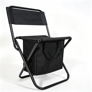 Outdoor Folding Director Chair with Removable Insulated Cooler Bag, Lightweight Portable <b>Camping</b> Chair for Beach - Product Image 4