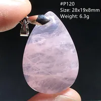 Collier pendentif tendance en forme de goutte d'eau en quartz rose naturel pour femmes et hommes, cadeau d'amour apaisant, perles en argent 925, Madagascar