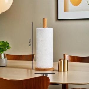 Nouveau support de papier absorbant en bambou pour cuisine, distributeur de serviettes en papier sur pied, support de rouleau de serviettes de salle de bain, organisateur de rouleaux de papier pour comptoir - Product Image 3