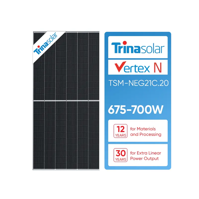 Trina 690w 695w 700w 710w Solar Panel N Type Bifacial Trina 670W 675W 680W 685W Solar Photovoltaic Panels