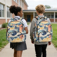 Sac à dos pour ordinateur portable OEM Hawaiian Surfboard Tropical Print 17 pouces multi-poches pour l'école, le bureau et les voyages