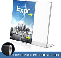 Présentoir de table double face en acrylique transparent 8,5 x 11 pouces pour photos et menus – Supports de présentation 8,5 x 11 pouces