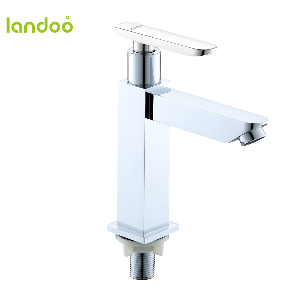 Bathroom brass chrome single cold deck mounted sink wash basin faucet tap
