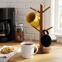 Support à tasses en bois de noyer style nordique, porte-tasses sur pied, décoration de comptoir de cuisine, accessoire de bar à café, organisateur domestique