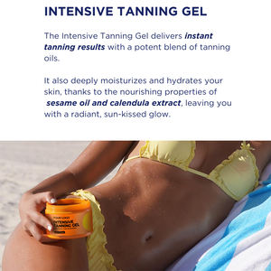 Gel <span class=keywords><strong>Bronceador</strong></span> Mineral de Marca Blanca, Crema Bronceadora para Cama Solar, Protector Solar Hidratante, Sin Parabenos, Orgánico, a Base de Hierbas, Zanahoria y Aloe Vera - Product Image 2