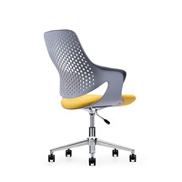 Chaise de bureau moderne en plastique gris de haute qualité Chaise d'ordinateur mobile avec roue Chaise de salle de réunion