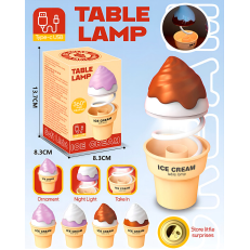 Lampada da tavolo ricaricabile USB a forma di gelato luce notturna a LED ricarica rapida materiale ABS luce calda telecomando progetti - Product Image 1