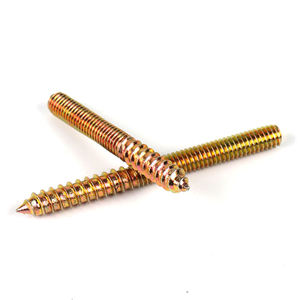 Double Sided <strong>Bolt</strong> Galvanized Yellow Zinc Metal Dowel Furniture Fixing <strong>Wood</strong> Screw - Product Image 2