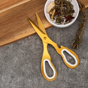 Juego de 9 Cuchillos de Cocina Profesionales Antiadherentes de Acero Inoxidable Dorado Titanio con Bloque - Product Image 3