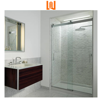Salle de bain Aluminium Verre trempé Coulissant Simple Salle de douche Portes de douche modernes