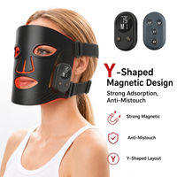 Masque LED en silicone portable professionnel pour salon de beauté, 5 spectres, rouge, infrarouge, appareil de rajeunissement facial, vente en gros
