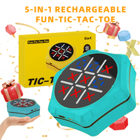 Juego Electrónico de Tres en Raya 5 en 1 para Mayores de 5 Años y Adultos - Juguete Educativo de Plástico con Tablero de Ajedrez Inteligente para Entretenimiento