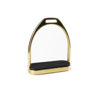 Paire de selles de cheval en acier inoxydable Western Riding Etriers Colorés Or Noir Rainbow Tread - Product Image 1