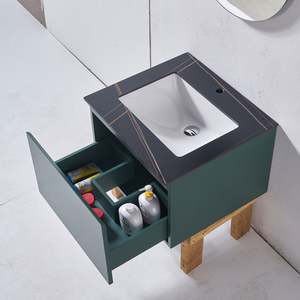 Quality Assured Water Resistant Hotel Single Sink Wall Mount Floating Cabinet Bathroom <b>Vanity</b> Washroom Storage Cabinet - Product Image 4