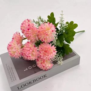 Bouquet de fleurs artificielles en chrysanthème simulé, <span class=keywords><strong>fleur</strong></span> en soie, boule sacrificielle, chrysanthème, <span class=keywords><strong>fleur</strong></span> de balayage pour tombe - Product Image 5