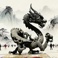 Statue de dragon en bronze 3D antique traditionnelle personnalisée et artisanale pour la décoration extérieure des parcs publics par Bringfine Model BF2603065