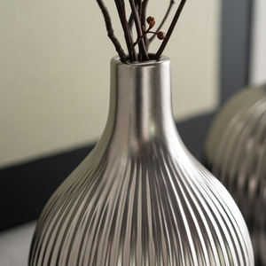 Minimalist Silver Flower Vase <strong>Interior</strong> Home Accessories Decoration Luxury Ceramic Vases for Table Home Decor Accessories - Product Image 5