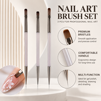 Lot de pinceaux de manucure double embout de qualité supérieure, personnalisables avec logo, pour gel UV, outil portable pour la maison et le salon
