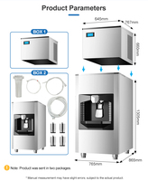 Distributeur automatique de glaçons à refroidissement par air, haute capacité, écran tactile, tout-en-un pour hôtel