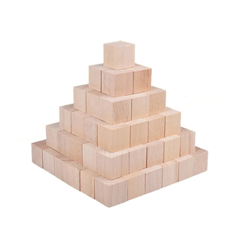 Mini cubes en bois de pièces pour enfants, jeu de blocs de construction, de briques, jouets