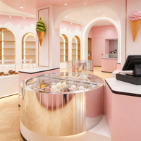 Maßgefertigte Multifunktionale Hochleistungs-Gelato-Vitrine Luxuriöse Kommerzielle Eiscreme-Vitrine mit LED-Beleuchtung Umweltfreundlich