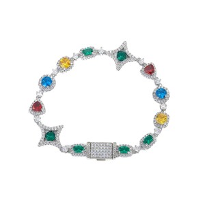 Color Large Zircon Mixed and Matched <b>Bracelet</b> Box Buckle <b>Copper</b> Inlaid Zircon Stacked <b>Bracelet</b> Tennis Chain Women Tanjing - Product Image 5