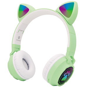 Casque sans fil pour enfants avec oreilles de chat, casque avec lumière LED clignotante, écouteurs avec prise audio 3,5 mm filaire pour garçons, filles et adultes - Product Image 6