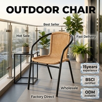 Chaise de salle à manger moderne empilable en métal pour patio, extérieur, balcon, camping, gain de place, design, 54*61*73cm