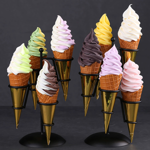 Modelo <span class=keywords><strong>de</strong></span> Helado Realista con Cera Escultórica para Decoración <span class=keywords><strong>de</strong></span> Escaparates - Helado <span class=keywords><strong>de</strong></span> Cono Crujiente para Bebidas Frías y Postres - Product Image 4
