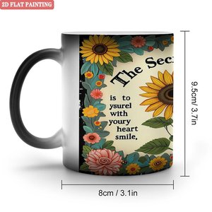 Mug à changement de couleur artisanal, noir givré, 11 oz, en céramique, vierge pour sublimation DIY - Product Image 1