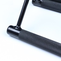 Barre de tension pour triceps en forme de V pour entraînement musculaire en salle de sport, en acier noir et caoutchouc, accessoires de traction avec poignée confortable