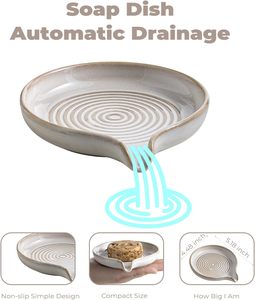 <span class=keywords><strong>Jabonera</strong></span> de Cerámica con Drenaje Automático, Ahorradora de Jabón, <span class=keywords><strong>para</strong></span> Ducha, Baño, <span class=keywords><strong>Fregadero</strong></span> de Cocina, Bañera - Product Image 5