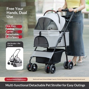 Carrito de Paseo <span class=keywords><strong>para</strong></span> Mascotas de 4 Ruedas, Manos Libres, Ligero y Plegable, <span class=keywords><strong>para</strong></span> <span class=keywords><strong>Perros</strong></span> Pequeños/Medianos, Uso en Exteriores - Product Image 5