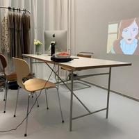 Bureau moderne en acier inoxydable, bureau haut de gamme créatif, design minimaliste, table de négociation, table à manger décontractée