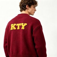 Pull en maille de qualité supérieure pour homme, style preppy, broderie en chenille, pull pour homme