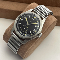 Montre de pilote classique rétro pour homme, style WWII, mécanique à remontage manuel, lumineuse, verre saphir, 50 bars, acier inoxydable