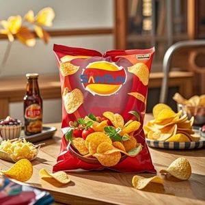 Custom Printed Stand-Up Pouch Food Grade Snacks Packaging for Potato Chips Corn BOPP Material Back-Sealed and Heat Seal - Product Image 1