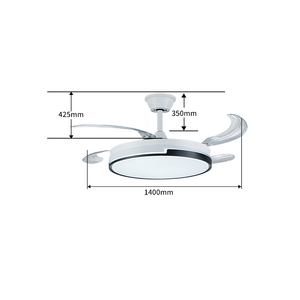 Moderno ventilador de techo LED inteligente de 42 pulgadas con <span class=keywords><strong>control</strong></span> retráctil y interruptor de atenuación de <span class=keywords><strong>3</strong></span> colores remoto <span class=keywords><strong>3</strong></span> aspas AC/DC Motor - Product Image 2